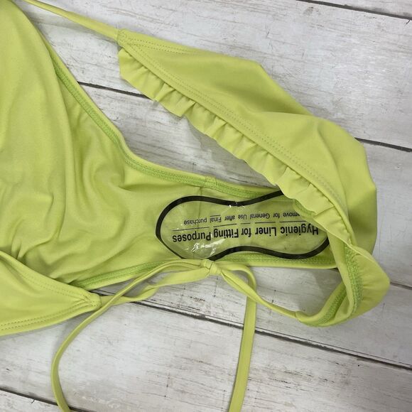 Go Coco Bandeau Top & Tie Side Bikini Bottom Set Sz L Celery Green NWT - Picture 8 of 9